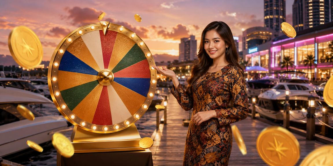 Pemenang cabutan bertuah dalam platform digital Malaysia dengan pakaian batik tradisional